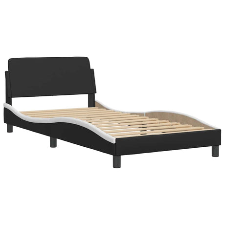 Vidaxl bedframe dover kunstleer zwart en wit 100x200 cm