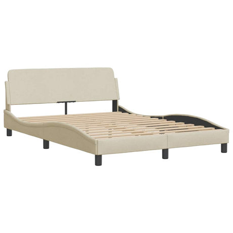 Vidaxl bedframe dover 120x200 cm stof crèmekleurig