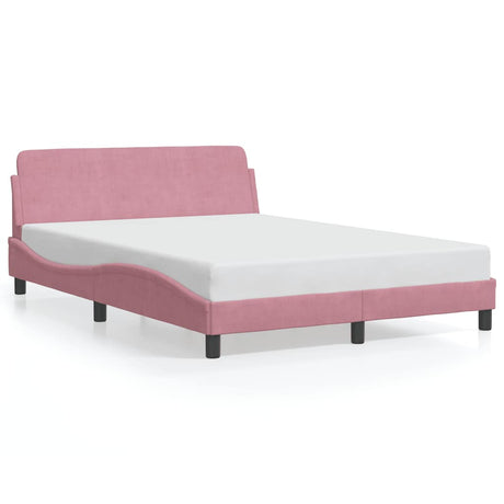 Vidaxl bedframe met hoofdeinde dover 120x200 cm fluweel roze