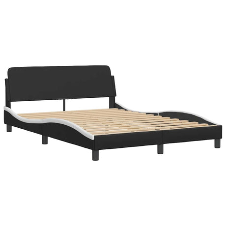 Vidaxl bedframe dover kunstleer zwart en wit 120x200 cm