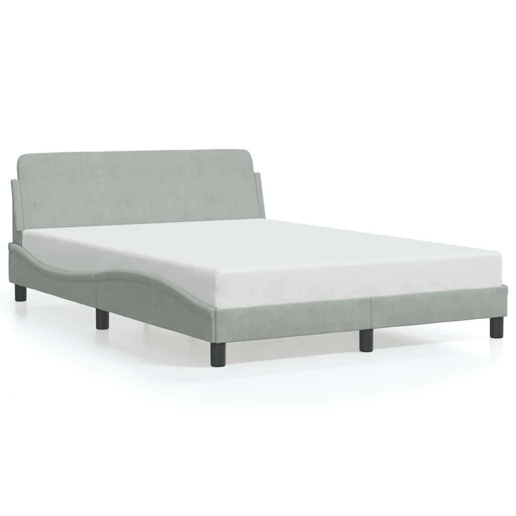 Vidaxl bedframe dover 140x190 cm fluweel lichtgrijs