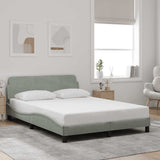 Vidaxl bedframe dover 140x190 cm fluweel lichtgrijs