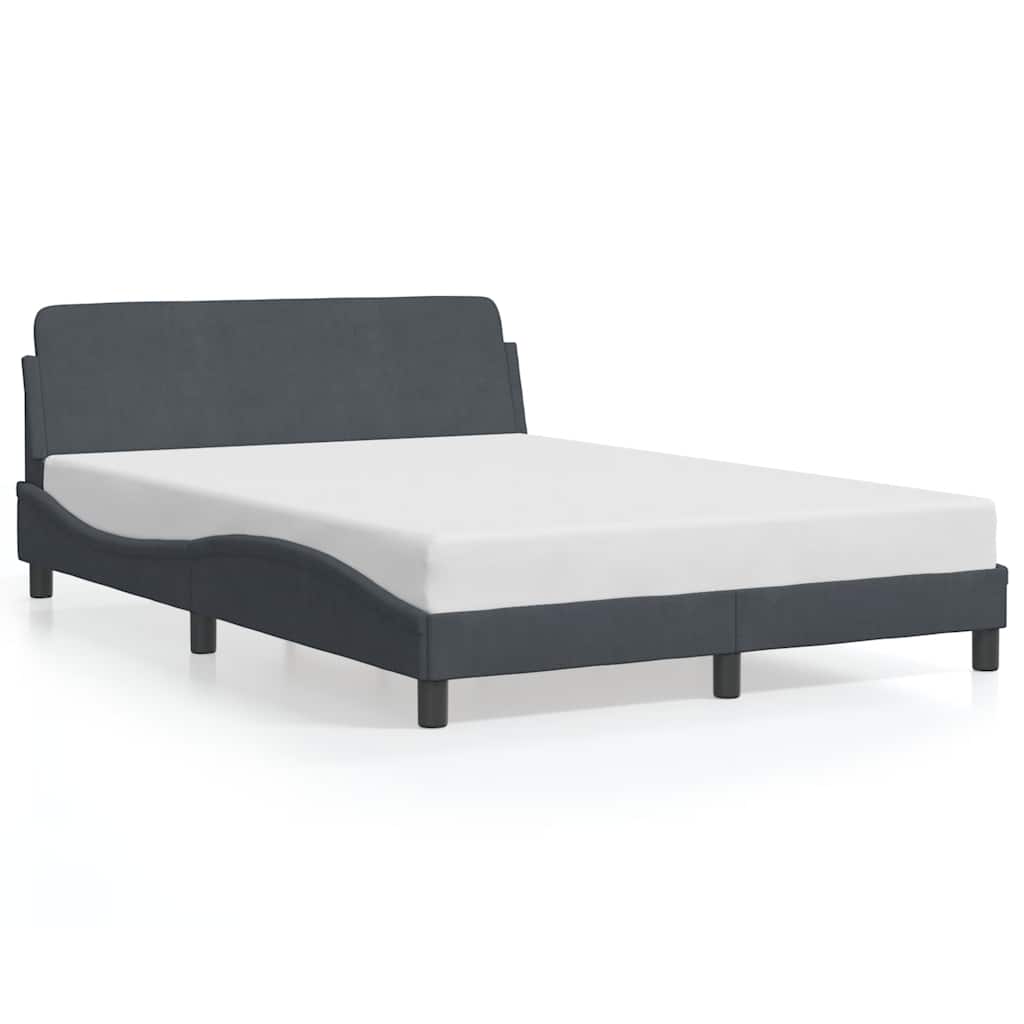 Vidaxl bedframe dover 140x190 cm fluweel donkergrijs