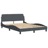 Vidaxl bedframe dover 140x190 cm fluweel donkergrijs