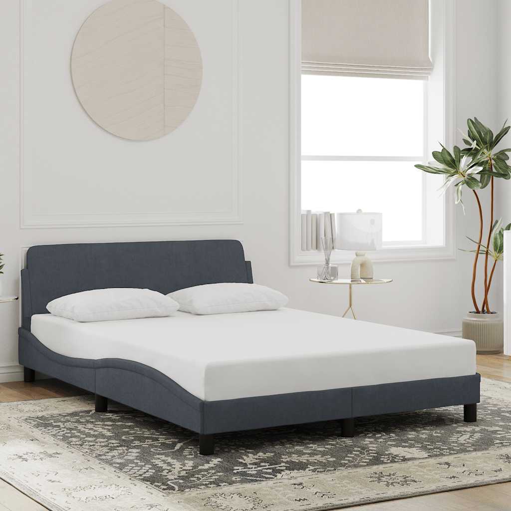 Vidaxl bedframe dover 140x190 cm fluweel donkergrijs