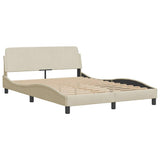 Vidaxl bedframe dover stof crèmekleurig 140x200 cm