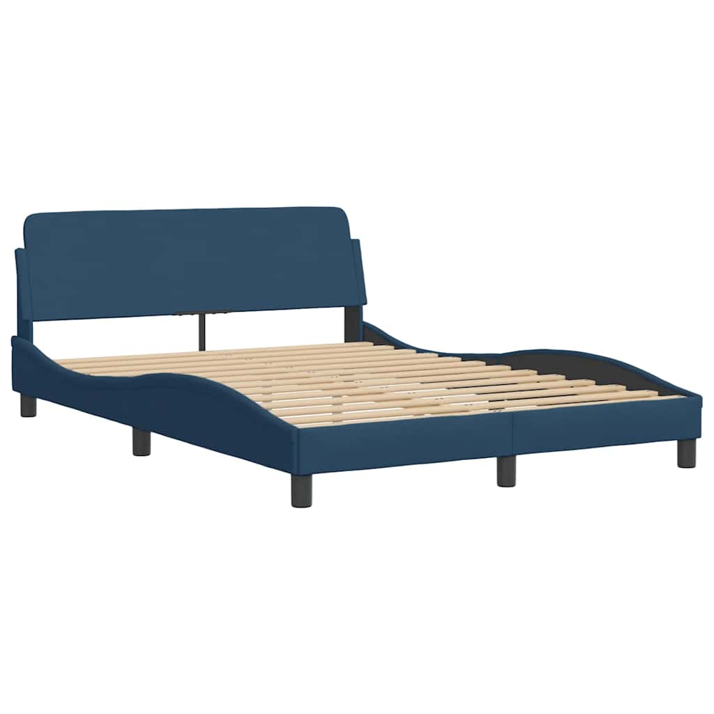 Vidaxl bedframe met hoofdeinde dover 140x200 cm stof blauw
