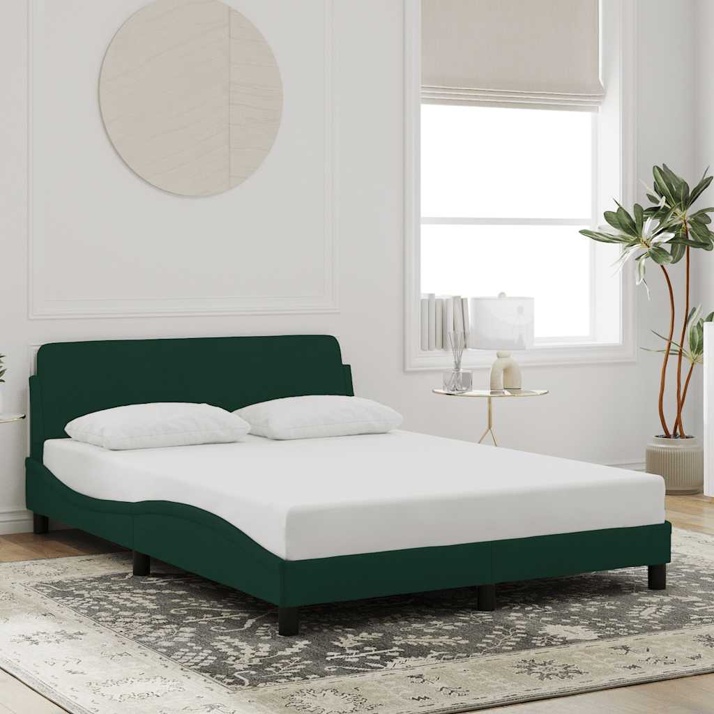 Vidaxl bedframe dover 140x200 cm fluweel donkergroen