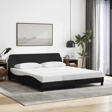 Vidaxl bedframe dover stof zwart 160x200 cm