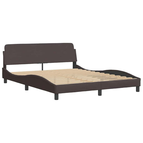 Vidaxl bedframe dover stof donkerbruin 160x200 cm