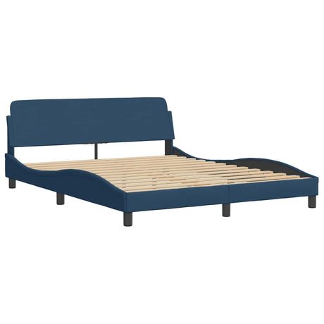 Vidaxl bedframe met hoofdeinde dover 160x200 cm stof blauw