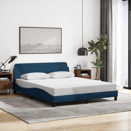 Vidaxl bedframe met hoofdeinde dover 160x200 cm stof blauw