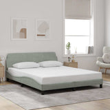 Vidaxl bedframe dover 160x200 cm fluweel lichtgrijs