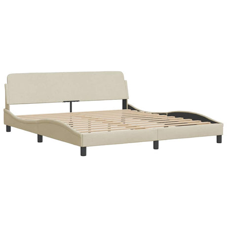Vidaxl bedframe dover stof crèmekleurig 180x200 cm