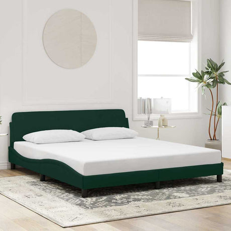 Vidaxl bedframe dover 180x200 cm fluweel donkergroen