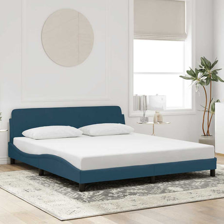 Vidaxl bedframe met hoofdeinde dover fluweel blauw 180x200 cm