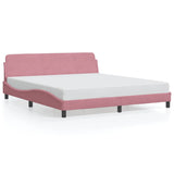 Vidaxl bedframe met hoofdeinde dover 180x200 cm fluweel roze