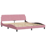 Vidaxl bedframe met hoofdeinde dover 180x200 cm fluweel roze