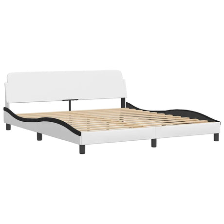 Vidaxl bedframe dover kunstleer wit en zwart 180x200 cm
