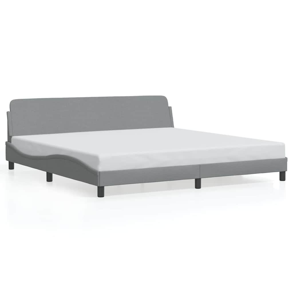 Vidaxl bedframe dover stof lichtgrijs 200x200 cm