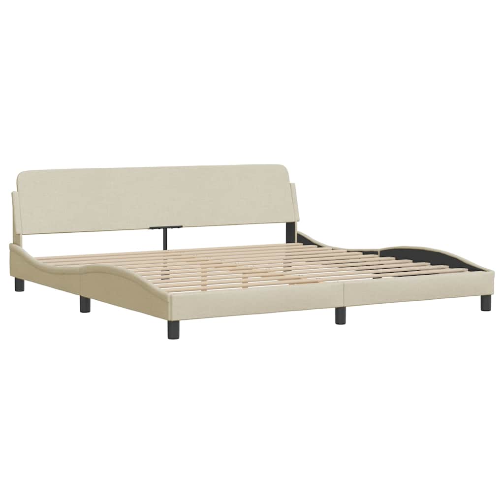 Vidaxl bedframe dover stof crèmekleurig 200x200 cm