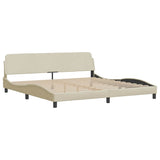 Vidaxl bedframe dover stof crèmekleurig 200x200 cm