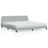 Vidaxl bedframe dover 200x200 cm fluweel lichtgrijs