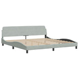 Vidaxl bedframe dover 200x200 cm fluweel lichtgrijs