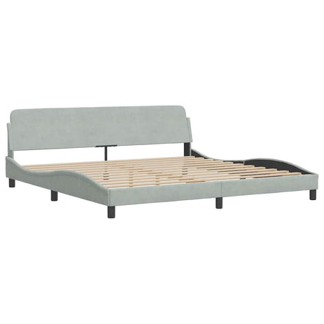 Vidaxl bedframe dover 200x200 cm fluweel lichtgrijs
