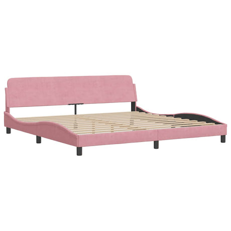 Vidaxl bedframe dover fluweel roze 200x200 cm