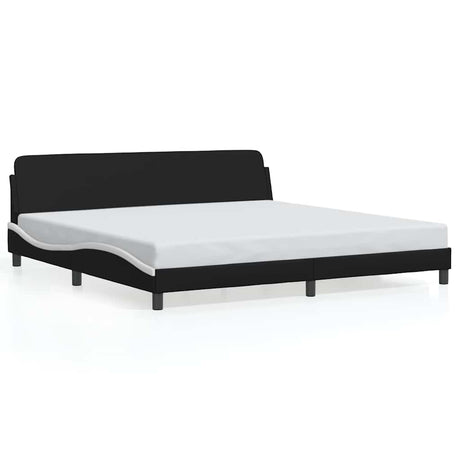 Vidaxl bedframe dover kunstleer zwart en wit 200x200 cm