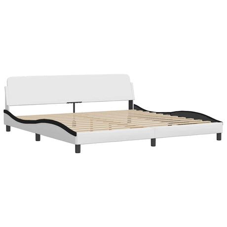 Vidaxl bedframe dover kunstleer wit en zwart 200x200 cm