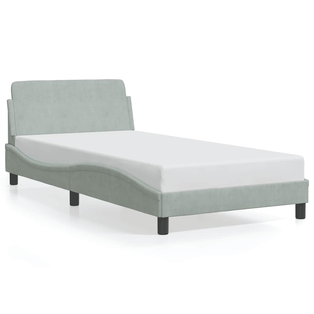 Vidaxl bedframe dover fluweel lichtgrijs 100x190 cm