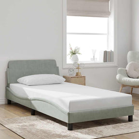 Vidaxl bedframe dover fluweel lichtgrijs 100x190 cm