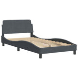 Vidaxl bedframe dover fluweel donkergrijs 100x190 cm