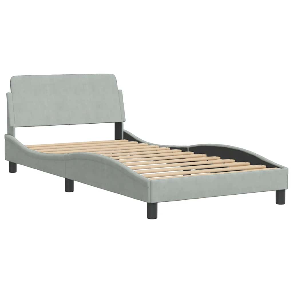Vidaxl bedframe dover fluweel lichtgrijs 100x203 cm