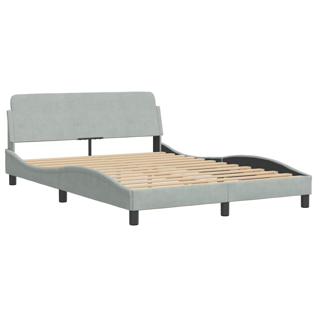 Vidaxl bedframe dover fluweel lichtgrijs 137x190 cm