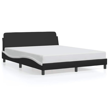 Vidaxl bedframe dover kunstleer zwart en wit 152x203 cm
