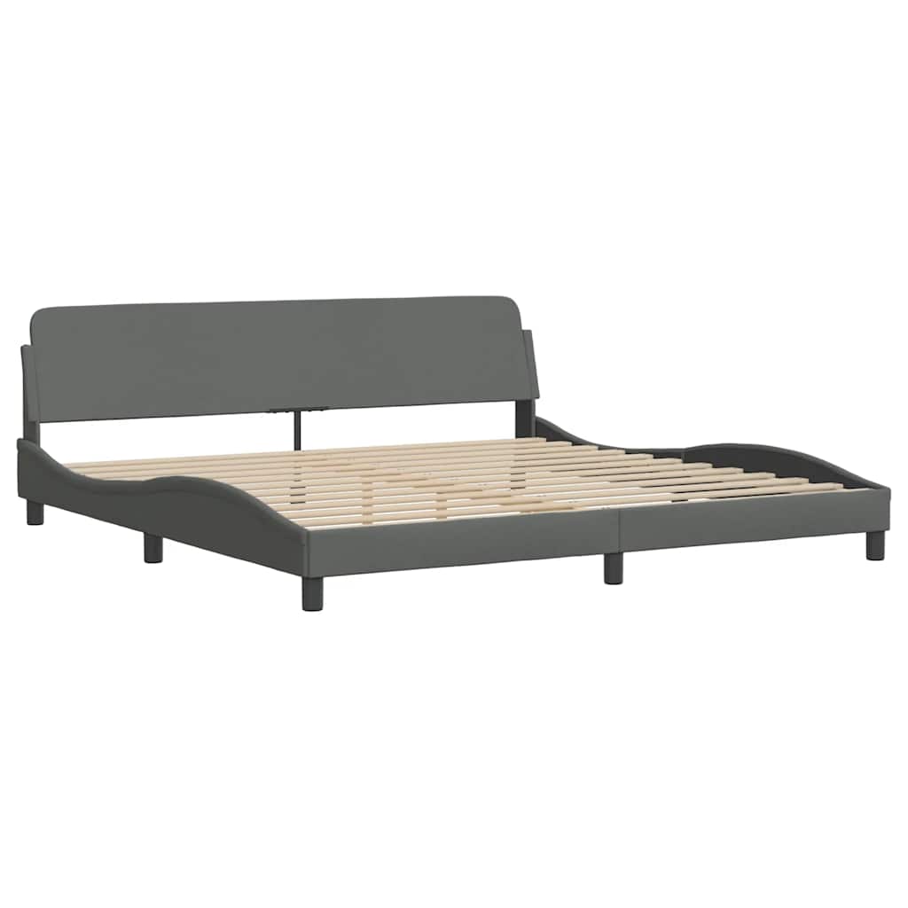 Vidaxl bedframe dover stof donkergrijs 193x203 cm