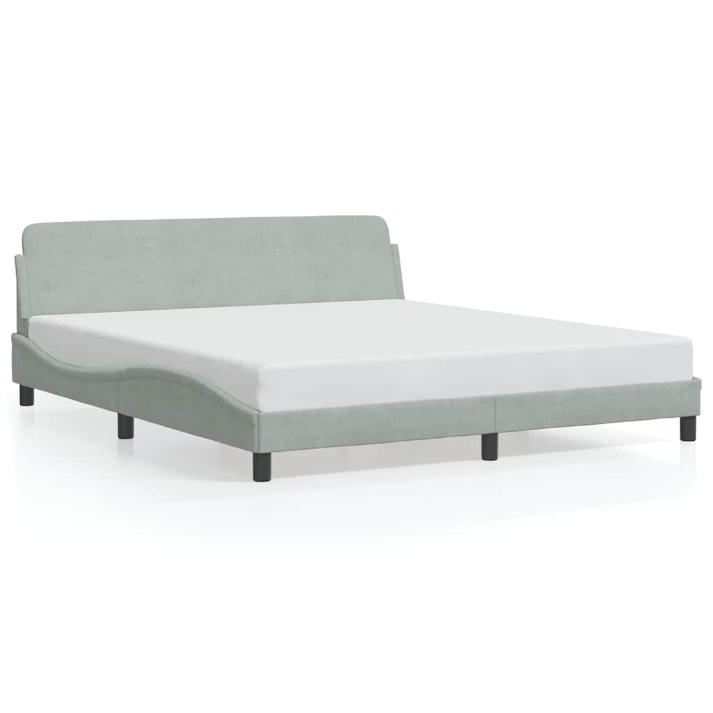 Vidaxl bedframe dover fluweel lichtgrijs 183x213 cm