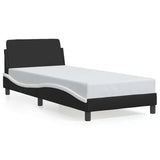 Vidaxl bedframe dover zwart en wit 90x190 cm kunstleer