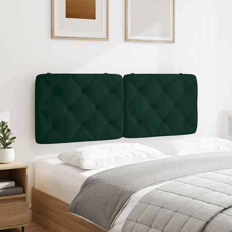 Vidaxl hoofdbordkussen 120 cm fluweel donkergroen