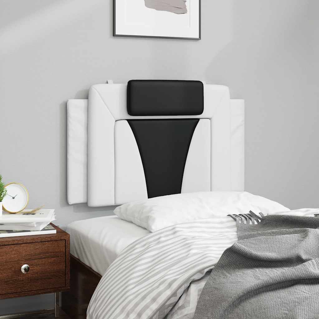Vidaxl hoofdbordkussen viana 90 cm kunstleer wit en zwart