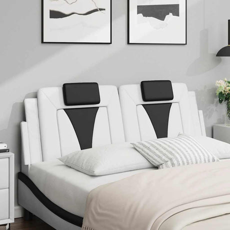 Vidaxl hoofdbordkussen viana 120 cm kunstleer wit en zwart