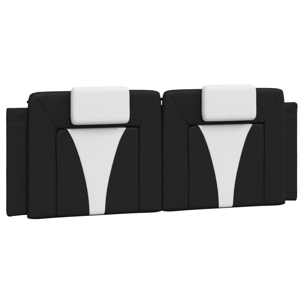 Vidaxl hoofdbordkussen viana 137 cm kunstleer zwart en wit