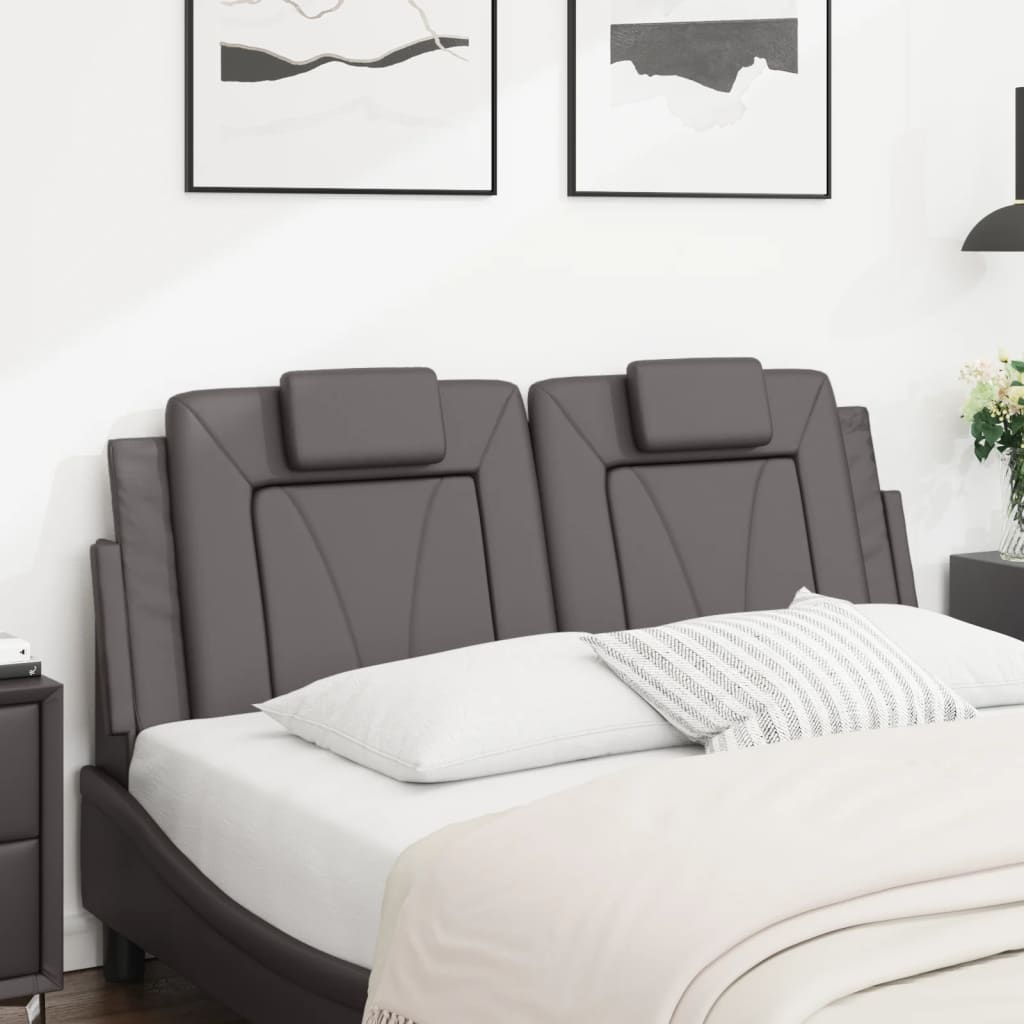 Vidaxl hoofdbordkussen viana 140 cm kunstleer grijs