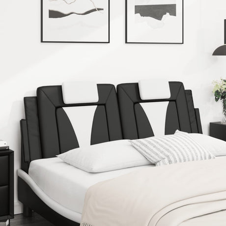 Vidaxl hoofdbordkussen viana 140 cm kunstleer zwart en wit