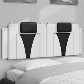 Vidaxl hoofdbordkussen viana 140 cm kunstleer wit en zwart