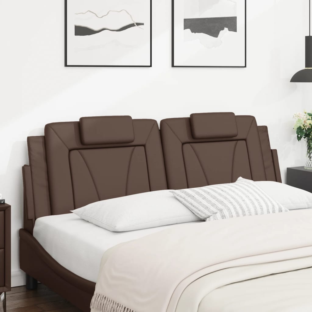 Vidaxl hoofdbordkussen viana 160 cm kunstleer bruin