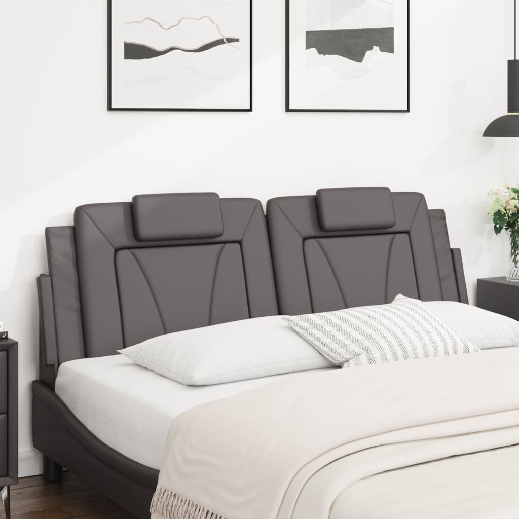 Vidaxl hoofdbordkussen viana 160 cm kunstleer grijs